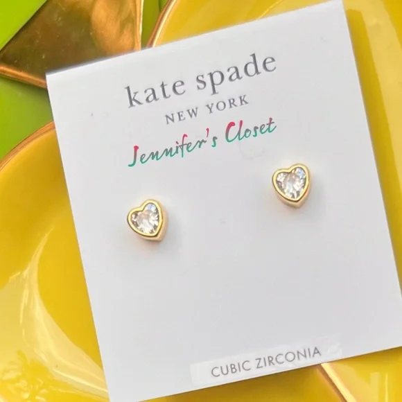 NWT ♠️ Kate Spade Cz Heart Stud Earrings - Picture 7 of 8